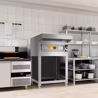 Electric Deck Pizza Oven - Single Deck - Refractory Stone Deck - 4 x Ø 33cm (13") - Mechanical Controls - up to 400°C