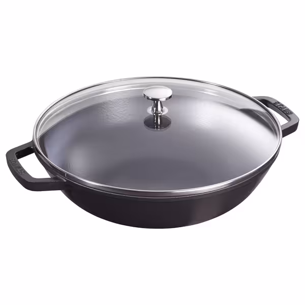 STAUB | SPECIALITIES - Wok met glazen deksel - Ø 300mm - Gietijzer - Zwart
