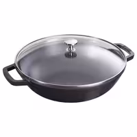 STAUB | SPECIALITĀTES - Woks ar stikla vāku - Ø 300 mm - čuguns - melns