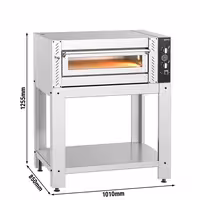 Electric Deck Pizza Oven - Single Deck - Refractory Stone Deck - 4 x Ø 30cm (12") - Mechanical Controls - with Stand