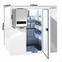 Zamrzivačka komora - 1200x1200 mm - 1,60 m³ - uklj. zamrzivački agregat i PVC lamele - -20/-10 °C