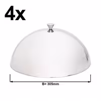 (4 pcs) Stainless Steel Plate Cloche - Ø 305mm - polished