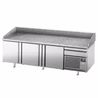 Table réfrigérée à pizza Premium PLUS - 2305 x 800 mm - avec 3 portes & 1 tiroir