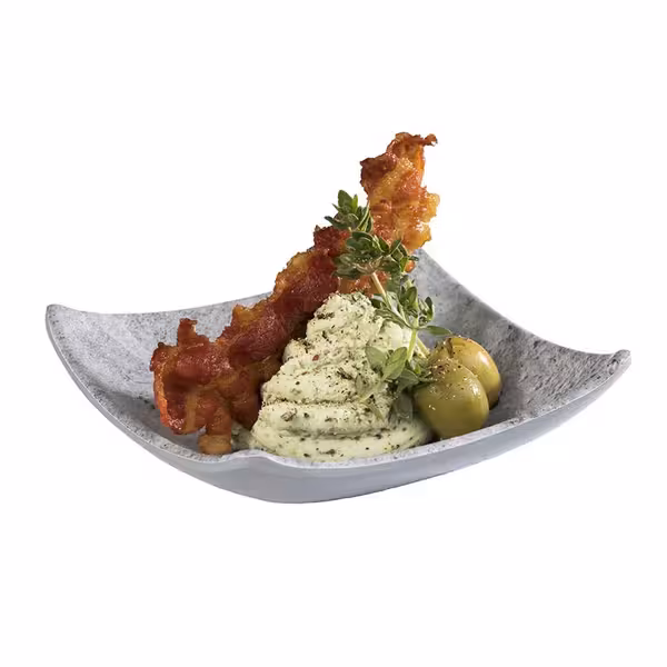 (12 adet) Ramekin (Sos Kasesi) - ELEMENT - Melamin - 40ml - köşeli - 105x105mm - Gri