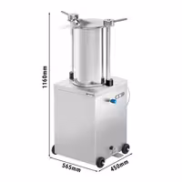 Hidraulična punilica za kobasice - 25 l - 560 W - inox - uključuje 4 nastavaka za punjenje