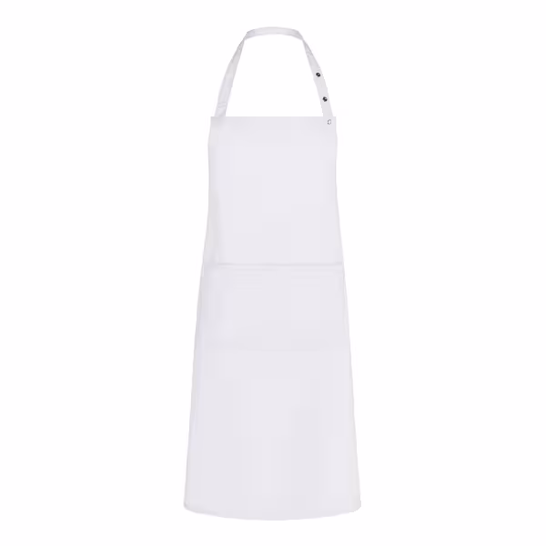 KARLOWSKY | LSTK34W Tenerife Bib Apron – White - Adjustable Neck - 2 Pockets - One Size