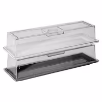 (6 pcs) Display Cover - GN 2/4 - Polycarbonate - 530x162mm - Height: 105mm
