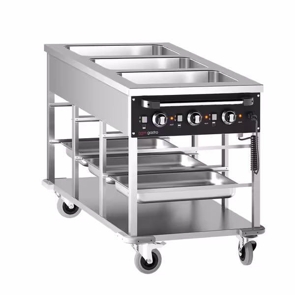 Toplovodna kupka grijana kolica - 3 kW - 3x GN 1/1 - odvojena regulacija temperature po bazenu