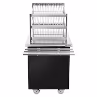 Glass & Cup Service Station DANZIG - 700 mm - 3 Shelves - with Tray Slide - Black