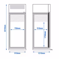 Einfahrkühlschrank Edelstahl PREMIUM - GN 2/1 - GN 1/1 - EN 600x400- 700 Liter - mit 1 Tür
