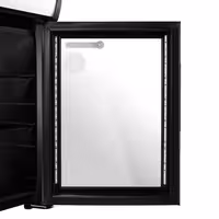 GASTRO-COOL | Commercial Promotional Display Fridge with illuminated canopy – 21 L – single glass door – black
