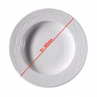 (24 pcs) SEA WAVE | Deep Plate - Porcelain - Ø300mm - White