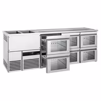 Pivski šank PREMIUM - 2500x700 mm - 6 Staklene ladice