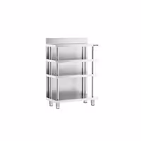 Mesa de trabalho de bar - Aço inoxidável - 800x400mm - com 4 prateleiras