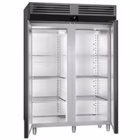 Szafa chłodnicza PREMIUM – stal nierdzewna – GN 2/1 – 1400 L – z 2 drzwiami – antracytowa