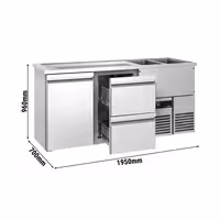 Direct Draw Beer Dispenser / Kegerator PREMIUM - 1950x700mm - 1 Solid Door & 2 Drawers