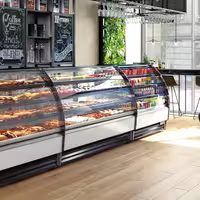 Commercial multideck display fridge - 938mm - 274L - with 3 shelves - rear sliding doors - incl. night blind