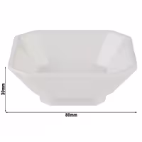 (24 adet) Kase - MINI - Melamin - 60ml - köşeli - 80x80mm - Derinlik:30mm - Beyaz