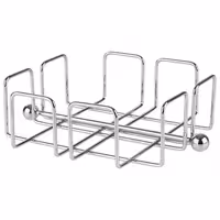 (6 adet) Peçetelik - WIRE - Metal - yaklaşık 50 kokteyl peçetesi - 190x190x65mm - ağırlık çubuğu dahil