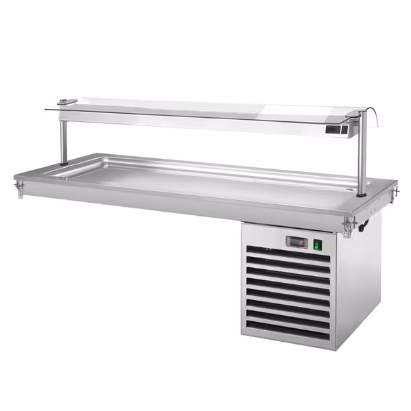 Ugradbena rashladna ploča (drop‑in) - 1785 mm - 5x GN 1/1 - +2 do +8 °C - 700 W - sa zaštitnim staklom