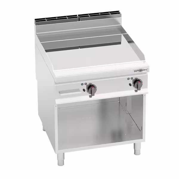 Elektromos rostlap - keménykrómozott sütőfelülettel - 11,4 kW - Sima - Sütőfelület: 396x667 mm - álló - nyitott tárolóval - Professzionális