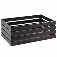 Ahşap Sunum Kutusu - SUPERBOX - Siyah - 555x350x200mm - GN 1/1 ile uyumlu