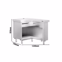 Mostrador de caja KOPENHAGEN - 1240mm - derecha - Acero inoxidable