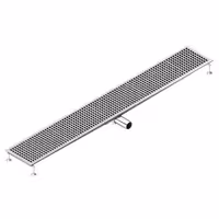 Podni odvod od nehrđajućeg čelika – 2100 x 300 mm – ugradnja u ravnini s podom i bočni izlaz – Ø 70 mm