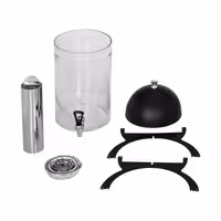 Commercial Juice Dispenser - polycarbonate tank with tap on black powder-coated stainless-steel base - 7 Litres - Black - incl. drip tray