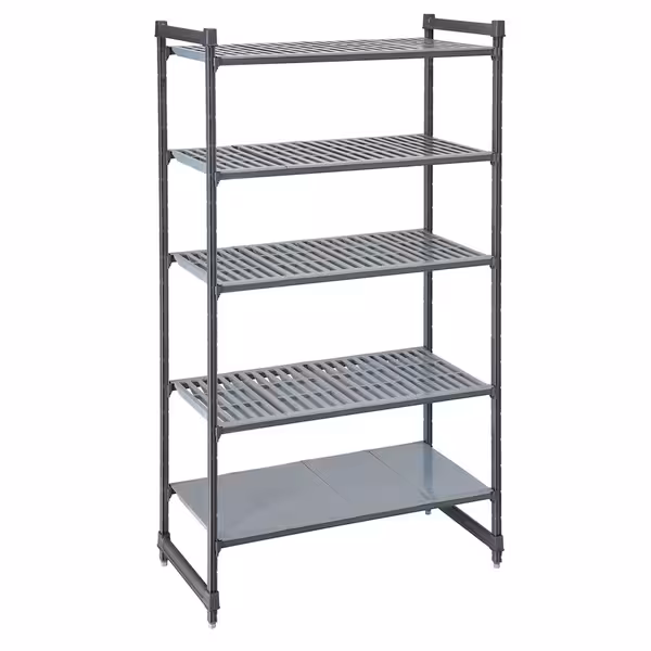 CAMBRO | Camshelving® - Basics Plus - رف أساسي - 765 مم - مزوّد بـ 4 أرفف شبكية ورف واحد مغلق 