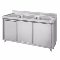 ECO umivaonik – 1400 x 600 mm – s košem za otpad i dva umivaonika s desne strane