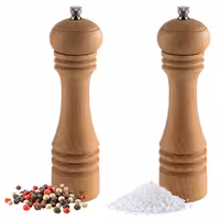 (6 Stück) Salz- & Pfeffermühlen - ETERNAL - Holz - Höhe: 230mm - Beige