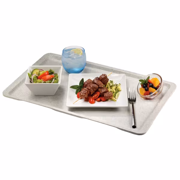 (12 komada) CAMBRO | Poliesterski Lite Pladanj - GN 1/1 - Spljošteni rubovi - Granit siva boja