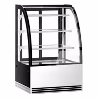 Commercial cake display fridge - 304L - 900mm - Double glazing - with 3 glass shelves - rear sliding doors, 2 glass doors - for patisserie