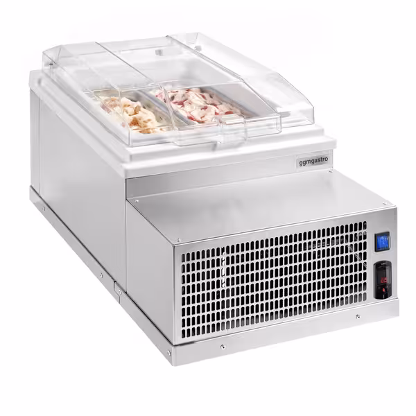 Countertop Ice Cream Display Freezer - 495mm - Static cooling - for 2 x 5 litres Napoli pans