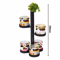(12 pcs) Jam Etagere / Buffet Stand - Stainless steel, powder-coated - Black - Height: 200mm - with 5 shelves