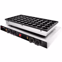 Commercial Waffle Maker - Single - Manual - 1.7kW - Shape: Poffertjes - Ø 42mm - for 50 pieces - plates with Teflon coating