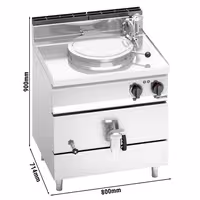 Elettrica Marmitta professionale / Pentola industriale - 55l - 9kW - Riscaldamento indiretto - con allacciamento idrico