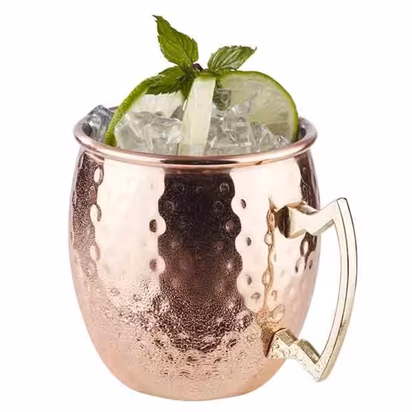 (6 adet) Kahve Kupası MOSCOW MULE - 500ml - Bakır - Kulplu