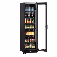 Frigorífico expositor de bebidas - 595mm - 569L - design sem moldura - com 1 porta de vidro - com indicação/painel digital de temperatura - Preto