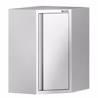 Ugaona zidna ormarić od nehrđajućeg čelika – 700 x 700 mm – sa krilnim vratima – visina: 1000 mm