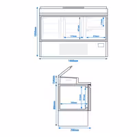 Pripremni rashladni pult Mini - 1460x700 mm - 2 vrata i 2 ladice - za 8x GN 1/4