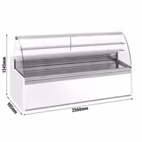 Serve Over Counter - 2560x985mm - with 4 doors - capacity 430 litres - curved front glass - LED lighting