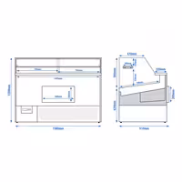 Serve Over Counter - 1580x910mm - double glazing - black front - LED lighting - capacity 230 litres