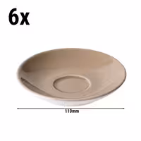 (6 adet) BART COLOUR CAFE - Espresso Fincan Tabağı - Ø110mm - Kahverengi
