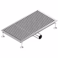 Podni odvod od nehrđajućeg čelika – 750 x 400 mm – ugradnja u ravnini s podom i bočni izlaz – Ø 70 mm