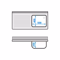 Sudoper s ormarićem ECO - inox - 1200 x 600 mm - s 1 koritom - korito desno