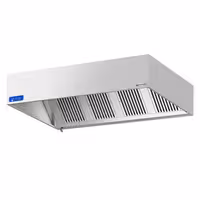 Commercial Wall-Mounted Extractor Hood with Motor - 2200mm - with Speed Controller, Baffle Filters & Lighting