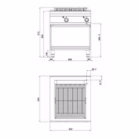Električni roštilj - 10,8 kW - 0,8 x 0,9 m - samostojeći - linija 900 - inox AISI 304 - s postoljem