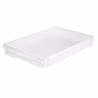(8 tlg) Spremnik za tijesto za pizzu-set - EN 600x400 - Visina: 70 mm - polipropilen - bijela